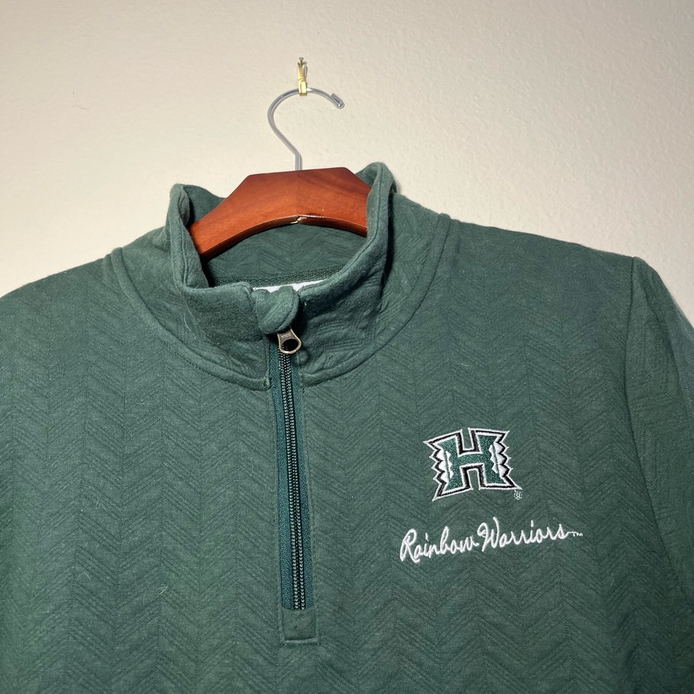 Women’s Champion University Of Hawaii 1/4 Zip Green Sweatshirt Size Large - Picture 3 of 4
